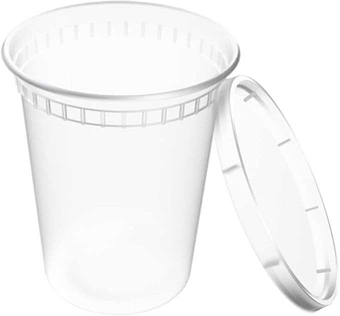 [32 OZ, 20 Sets] Plastic Deli Food Storage Containers with Airtight Lids | Microwave-, Freezer-, Dishwasher-Safe | BPA Free | Heavy-Duty | Meal Prep | Leakproof | Recyclable - Image 7