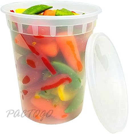 32 oz. Heavy Duty Round Deli Food Soup Plastic Container w/Lid 100% BPA Free (Pack of 24 Sets) - Image 4