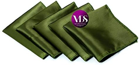 VDS - 200 Pieces | Satin Napkins 12 x 12 Inch Square | Kitchen & Dinner Table Napkins Cloths Handkerchief for Restaurant Bistro Wedding Christmas Birthday Party Dinner Decoration (Olive) - Image 2