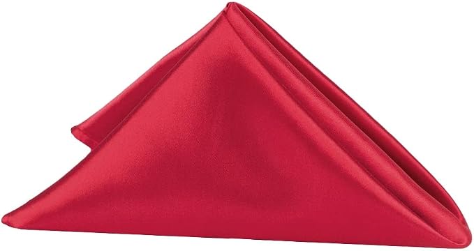 CVL 50 Pk, Satin Napkin 20"x20" Square Edge: Hemmed Material: 100% Polyester - Apple Red by Unknown