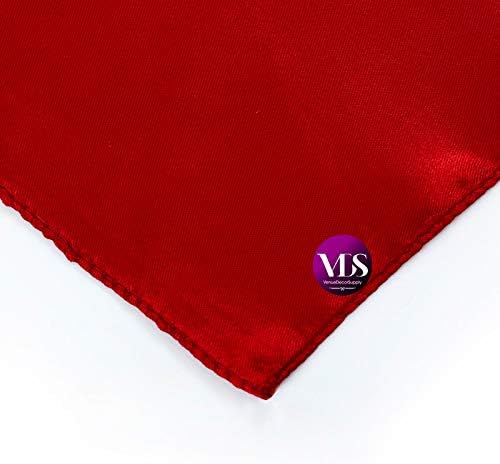 VDS - 125 Pieces | Satin Napkins 12 x 12 Inch Square | Kitchen & Dinner Table Napkins Cloths Handkerchief for Restaurant Bistro Wedding Christmas Birthday Party Dinner Decoration (Apple Red) - Image 5