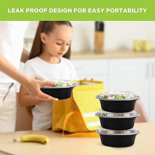 WGCC Meal Prep Containers 50Pack 32oz Bowls and Deli Containers with Lids 48 Sets-8oz, 16oz, 32oz, Leakproof, BPA Free/Microwave/Freezer/Dishwasher Safe - Image 5