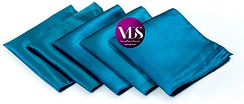 VDS - 200 Pieces | Satin Napkins 20 x 20 Inch Square | Kitchen & Dinner Table Napkins Cloths Handkerchief for Restaurant Bistro Wedding Christmas Birthday Party Dinner Decoration (Dark Teal) - Image 2