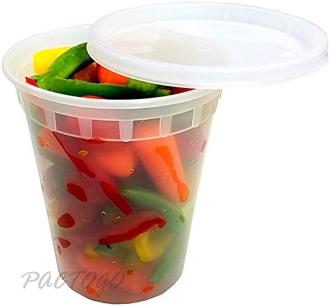 PCM 32 oz. Heavy Duty Round Deli Food Soup Plastic Container w/Lid 100% BPA Free (Pack of 6 Sets) - Image 5