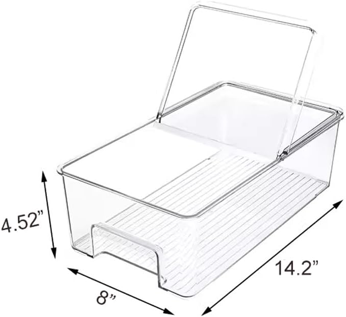 SANNO Freezer Containers Food Storage Containers Fridge Containers Plastic Organization Storage Bin for Fridge, Freezer, Pantry, Kitchen- Organizer for Fruit, Yogurt, Snacks, Pasta, set of 2 - Image 5