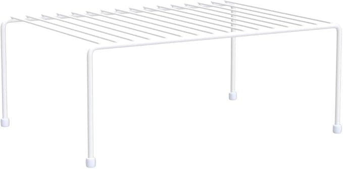 SIBAO Kitchen Cabinet Storage Shelf Rack/Plastic Feet - (13.1 x 10.2 Inch) - Steel Metal - Rust Resistant Finish - Cups, Dishes, Cabinet & Pantry Organization (4, White) - Image 4