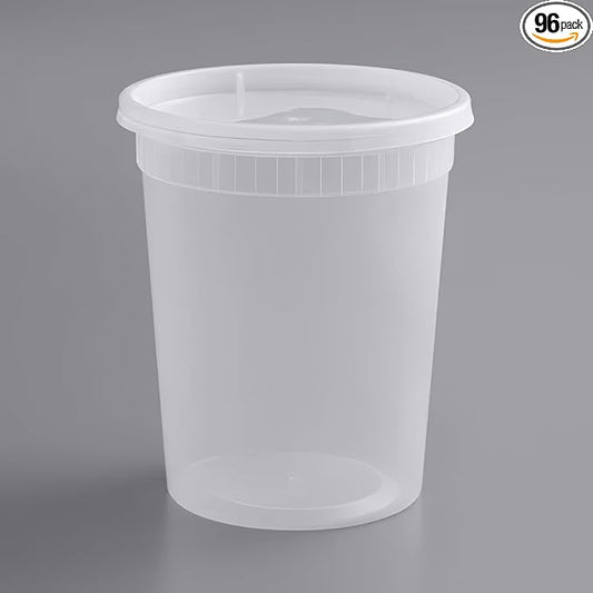 Premium 32 oz Deli Containers with Lids – Leakproof, Airtight, BPA-Free Food Storage | Stackable Meal Prep & Takeout Soup Containers | Microwave, Freezer, Dishwasher Safe (96) by Unknown