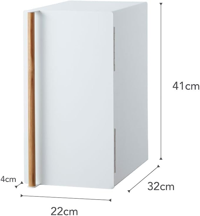YAMAZAKI Home Tosca Bread Box Keeper Holder Container, Metal Bread Holder Saver, Slim Space Saving Counter Storage - Vertical - Steel + Wood - Image 9