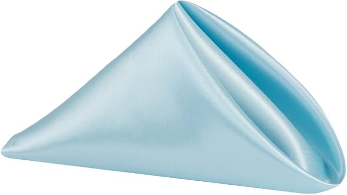 CVL 50 Pk, Satin Napkin 20"x20" Square Edge: Hemmed Material: 100% Polyester - Baby Blue by Unknown