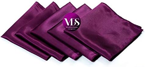 VDS - 50 Pieces | Satin Napkins 12 x 12 Inch Square | Kitchen & Dinner Table Napkins Cloths Handkerchief for Restaurant Bistro Wedding Christmas Birthday Party Dinner Decoration (Eggplant) - Image 2