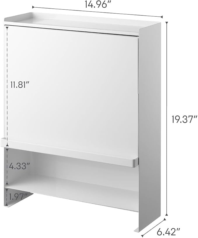 YAMAZAKI Home Spice Rack, Large Multi-Tier with Door Metal Shelves, White | Large kitchen seasoning and condiments spice rack features a concealable design with a door. A smart fit for modern homes. - Image 8