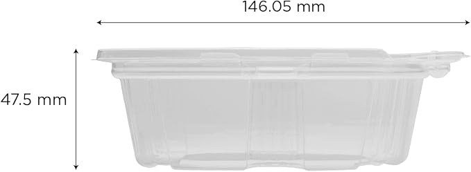 Karat 12oz PET Tamper Resistant Hinged Deli Container [200 ct] - Plastic Clamshell Food Containers, Easy Open Pull-Tab for Restaurants & Takeout - Image 4