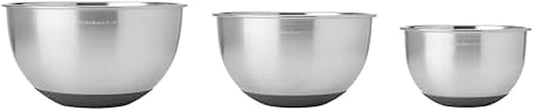 KitchenAid Stainless Steel Mixing Bowls, Set Of 3 by Unknown