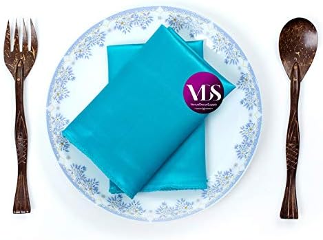 VDS - 100 Pieces | Satin Napkins 20 x 20 Inch Square | Kitchen & Dinner Table Napkins Cloths Handkerchief for Restaurant Bistro Wedding Christmas Birthday Party Dinner Decoration (Teal) - Image 4