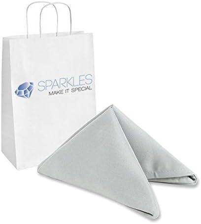 100 pcs Silver 17"x17" Polyester Cloth Napkins | Premium, soft, & durable square linen napkins, perfect for weddings, dining, restaurants, & parties. Washable. by LeadingLinens