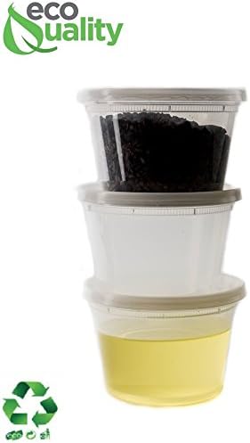 16 oz - 100 Count - Food Storage Plastic Deli Containers with Lids for Meal Prep, Soup, Deli, Lunch,Togo - Microwave Safe, Dishwasher Safe Containers (16 Ounce) - Image 3