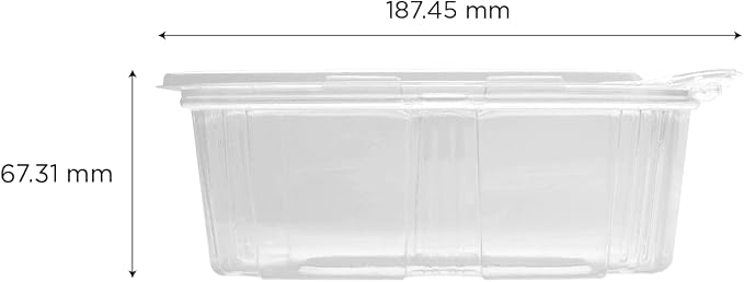 Karat 32oz PET Tamper Resistant Hinged Deli Container [200 ct] - Plastic Clamshell Food Containers, Easy Open Pull-Tab for Restaurants & Takeout - Image 3
