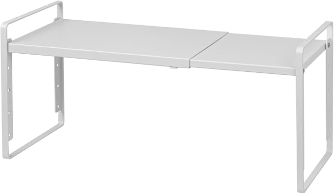 Nxconsu Kitchen Cabinet Shelf Organizers, Countertop Riser, 8.6" 1 Pack | Expandable Metal Shelf Holds 50lbs with 5 Adjustable Height Levels for Kitchen Cabinet Cupboard Pantry Countertop by Nxconsu