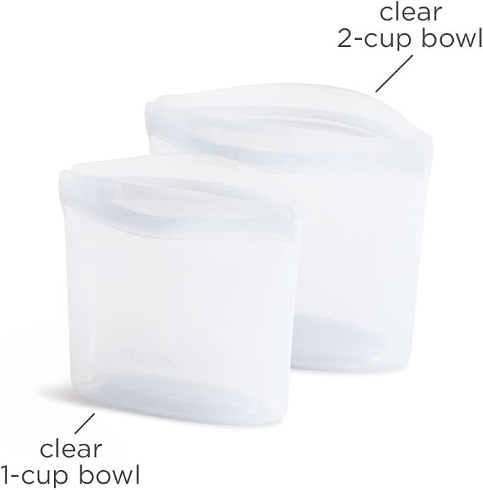 Stasher Premium Reusable Silicone Food Storage Bags, 2-Pack, Clear | Food-Safe Silicone, Eco-Friendly, Reusable Freezer Bags, Microwave, Dishwasher, Oven, Snack Bags, Lunch Containers, Meal Prep - Image 5