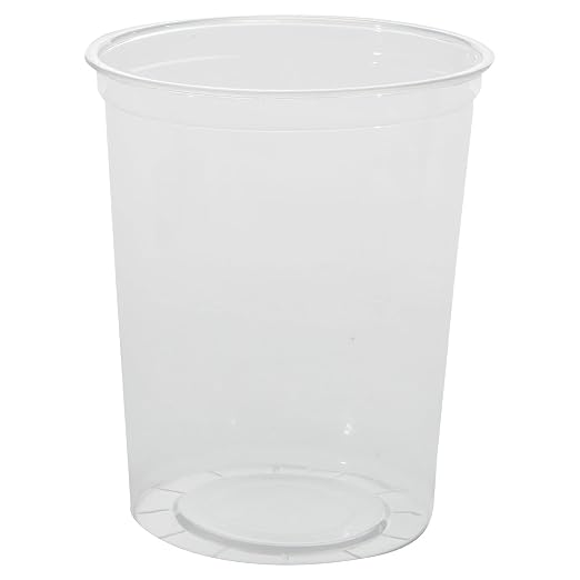 Clear 32oz Plastic Deli Containers, Bulk Pack of 500, Round, Universal Lid Available, Meal Prep, Strong Commercial Polypropylene, Food Service, Made in the USA by Waddington%C2%AENorthAmerica