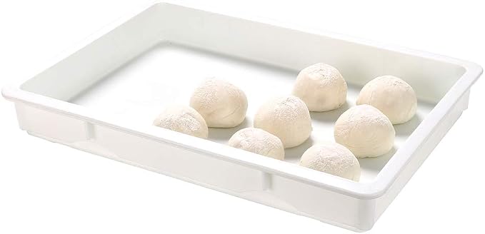 26 x 18 x 3 Inch Proofing Boxes, 10 Rectangle Dough Boxes - Stackable, Dishwasher-Safe, White Plastic Pizza Dough Boxes, Durable, Lids Sold Separately by Restaurantware