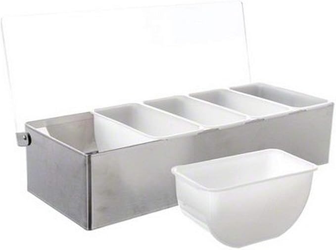TableCraft Condiment Caddy, Pizza Topping Station, Stainless Steel Base by TableCraft