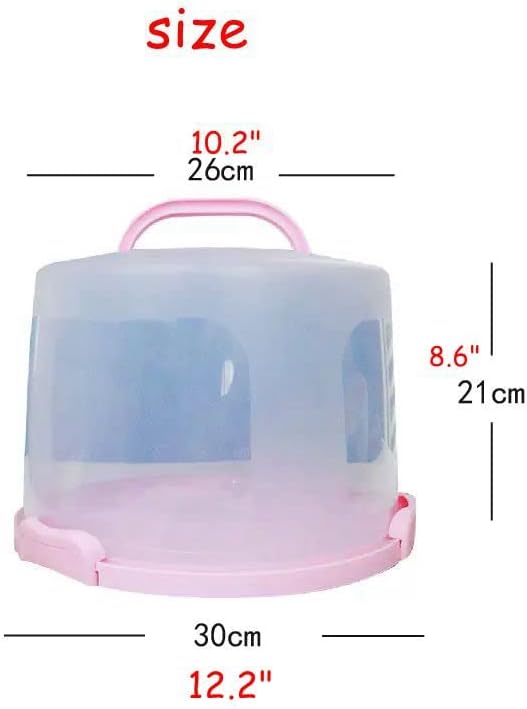 Cake Carrier Round Cake Stand Plus Height Cake Container with Cupcakes Pad, Handle, Lid Reusable Package Box for Transporting Desserts,Pie,Toast,Fruit - Image 8
