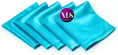 VDS - 100 Pieces | Satin Napkins 20 x 20 Inch Square | Kitchen & Dinner Table Napkins Cloths Handkerchief for Restaurant Bistro Wedding Christmas Birthday Party Dinner Decoration (Teal) - Image 2