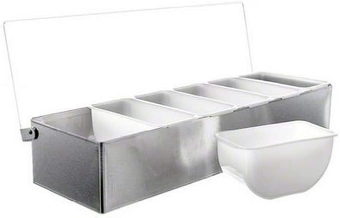 TableCraft Condiment Caddy, Pizza Topping Station, Stainless Steel Base by TableCraft