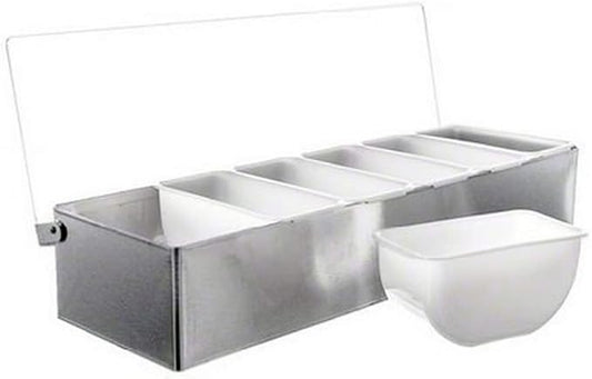 TableCraft Condiment Caddy, Pizza Topping Station, Stainless Steel Base by TableCraft