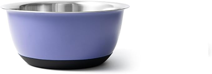 Fox Run Stainless Steel Mixing Bowl, 2.75 Quart Purple Mixing Bowl | Non-Skid Base For Easy Mixing | Cute Purple Design | Small Double Wall Stainless Steel Mixing Bowl For Temperature Retention by foxrunbrands