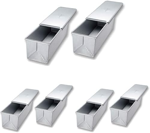 USA Pan Pullman Loaf Pan, 9 x 4 x 4, Aluminized Steel (Pack of 3) by USAPan