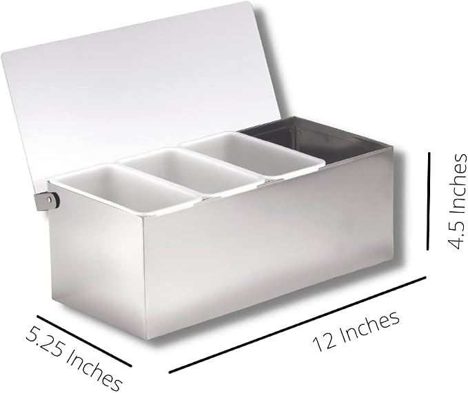 TableCraft Condiment Caddy, Pizza Topping Station, Stainless Steel Base - Image 2