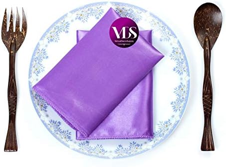 VDS - 200 Pieces | Satin Napkins 12 x 12 Inch Square | Kitchen & Dinner Table Napkins Cloths Handkerchief for Restaurant Bistro Wedding Christmas Birthday Party Dinner Decoration (Lavender) - Image 4