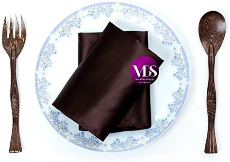 VDS - 100 Pieces | Satin Napkins 12 x 12 Inch Square | Kitchen & Dinner Table Napkins Cloths Handkerchief for Restaurant Bistro Wedding Christmas Birthday Party Dinner Decoration (Chocolate) - Image 4