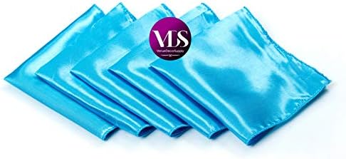 VDS - 50 Pieces | Satin Napkins 20 x 20 Inch Square | Kitchen & Dinner Table Napkins Cloths Handkerchief for Restaurant Bistro Wedding Christmas Birthday Party Dinner Decoration (Turquoise) - Image 2