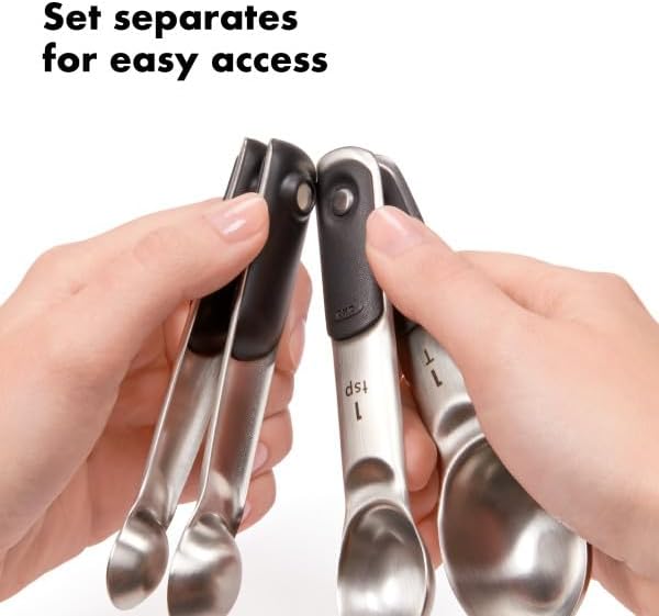 OXO Good Grips 4 Piece Stainless Steel Measuring Spoons with Magnetic Snaps - Image 4