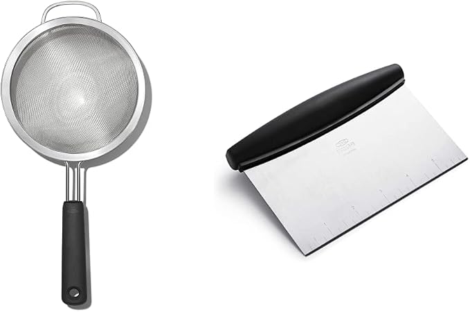 OXO Good Grips 8-Inch Double Rod Strainer + OXO Good Grips Stainless Steel Scraper & Chopper by Unknown