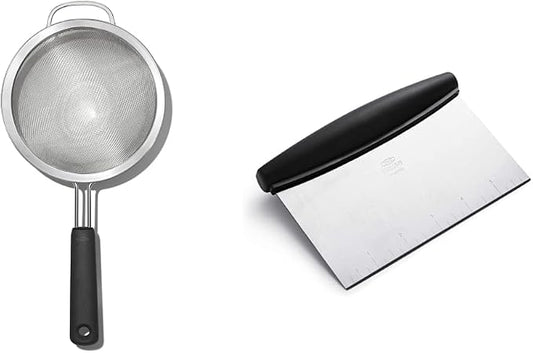 OXO Good Grips 8-Inch Double Rod Strainer + OXO Good Grips Stainless Steel Scraper & Chopper by Unknown