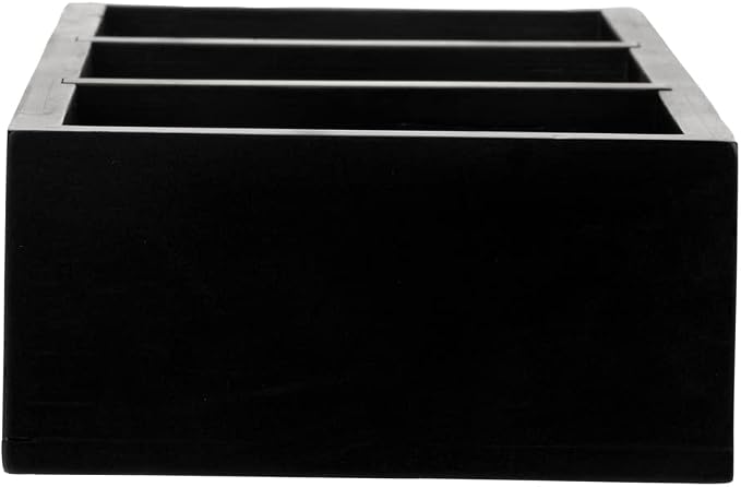 Restaurantware-9.5 x 4.25 x 2 Inch Coffee Condiment Organizer, 1 Rectangle Creamer Organizer - 3 Compartments, Black Bamboo Coffee Accessory Caddy, Won't Chip, For Tea And Sugar Packets - Image 10