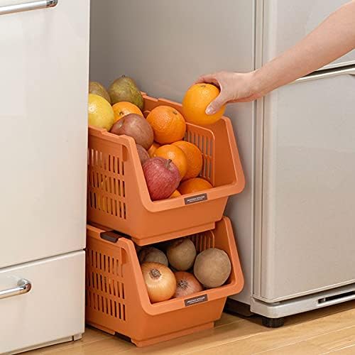 JapanBargain 4670, Japanese Stackable Storage Bin Kitchen Pantry Organizers Food Basket for Fruit Potato Condiments and Spices, Made in Japan - Image 5