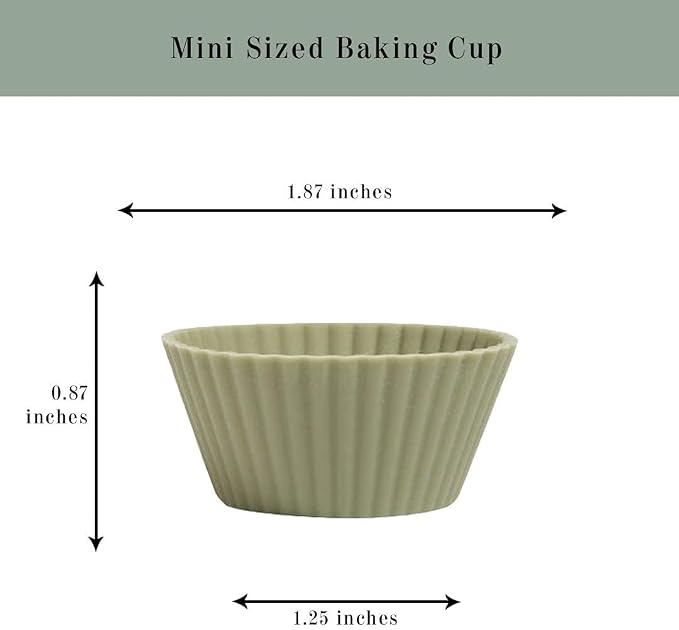 Reusable Mini Silicone Baking Cup, Non-Toxic, BPA Free, Dishwasher Safe, Mini, 24 Pack, White Blue Green - Image 5