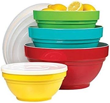 Melamine Mixing Bowl Set with Lids, 4 Pieces by HDIUK