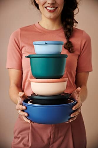 Mepal – Multi Bowl Cirqula 3-Piece Set – Food Storage Container with Lid - Suitable as Airtight Storage Box for Fridge & Freezer, Microwave Container & Servable Dish - 500, 1000, 2000ml - Vivid mauve - Image 2