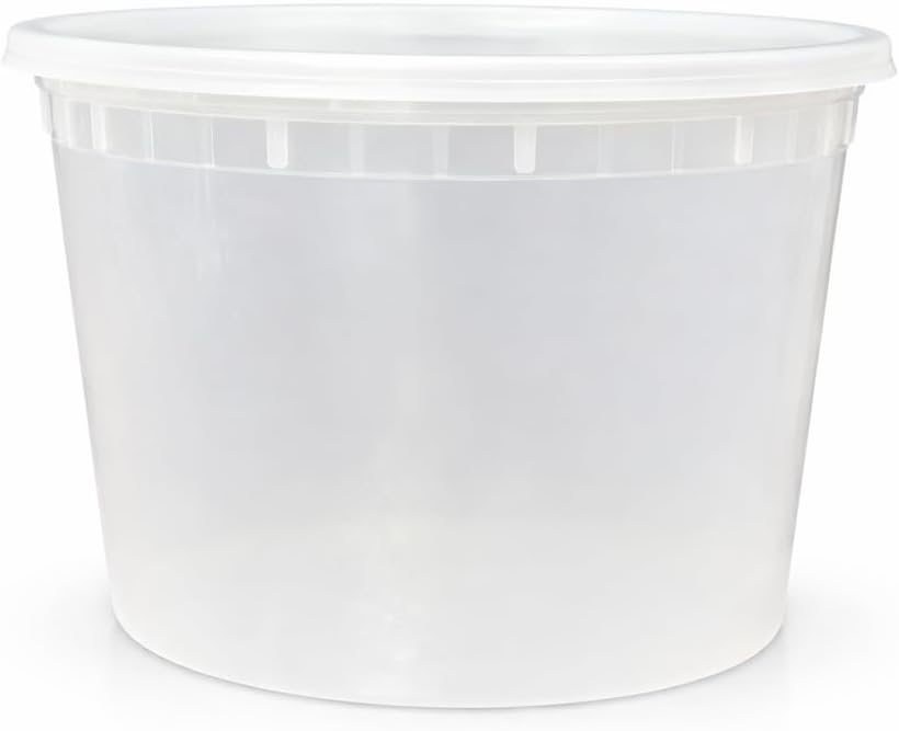 64 oz [8-Pack] BPA Free Microwavable Plastic Deli Containers with Lids | Leak-resistant, stackable and freezer-safe design keeps soups, leftovers and large portions fresh - Image 2