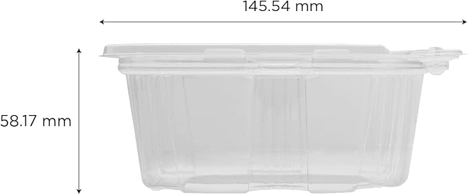 Karat 16oz PET Tamper Resistant Hinged Deli Container [200 ct] - Plastic Clamshell Food Containers, Easy Open Pull-Tab for Restaurants & Takeout - Image 4