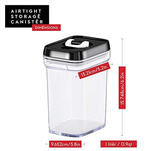 DWËLLZA KITCHEN Airtight Food Storage Containers Set - 10 PC Set - For Kitchen Pantry Organization and Storage - BPA-Free - Clear Plastic Dry Food Canisters with Improved Lids, Keeps Food Fresh. - Image 6