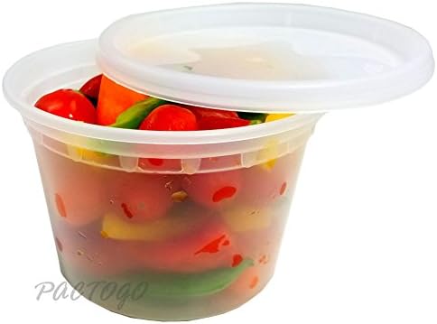 16 oz. Heavy Duty Round Deli Food Soup Plastic Container w/Lid 100% BPA Free (Pack of 12 Sets) - Image 3
