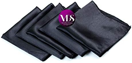 VDS - 150 Pieces | Satin Napkins 20 x 20 Inch Square | Kitchen & Dinner Table Napkins Cloths Handkerchief for Restaurant Bistro Wedding Christmas Birthday Party Dinner Decoration (Black) - Image 2