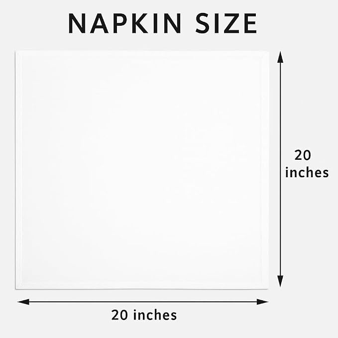 48 Pack Cloth Table Napkins/Linens - 20 Inch x 20 Inch - Easy Care 100% Spun Polyester - Cotton Like Feel - White - Image 6